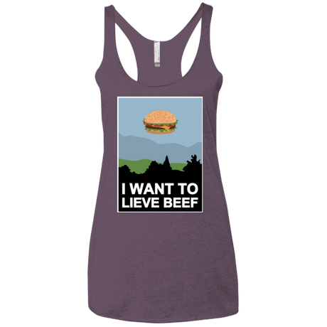 T-Shirts Vintage Purple / X-Small I want to lieve beef Women's Triblend Racerback Tank