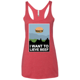 T-Shirts Vintage Red / X-Small I want to lieve beef Women's Triblend Racerback Tank