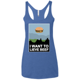 T-Shirts Vintage Royal / X-Small I want to lieve beef Women's Triblend Racerback Tank