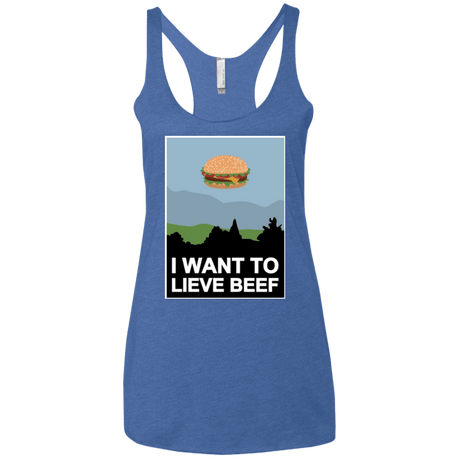 T-Shirts Vintage Royal / X-Small I want to lieve beef Women's Triblend Racerback Tank