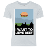 T-Shirts Heather White / YXS I want to lieve beef Youth Triblend T-Shirt