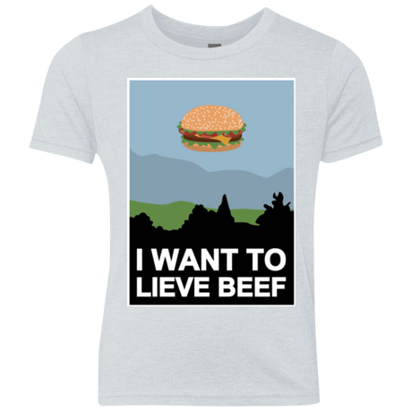 T-Shirts Heather White / YXS I want to lieve beef Youth Triblend T-Shirt