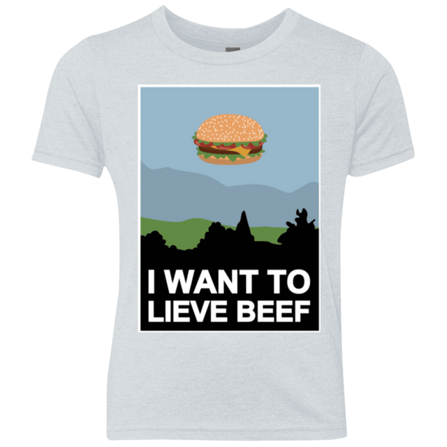 T-Shirts Heather White / YXS I want to lieve beef Youth Triblend T-Shirt