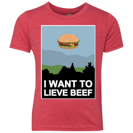 T-Shirts Vintage Red / YXS I want to lieve beef Youth Triblend T-Shirt