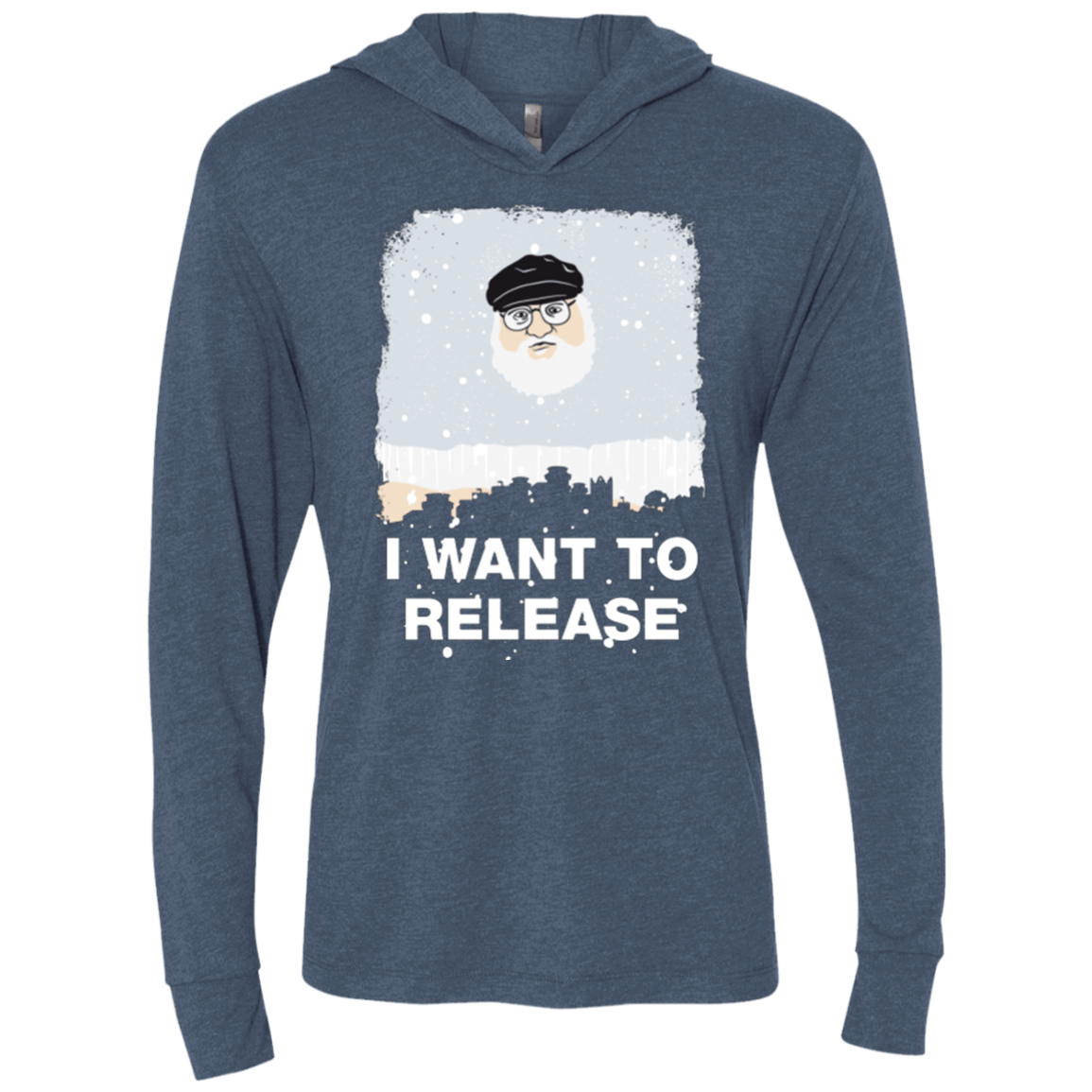 T-Shirts Indigo / X-Small I Want to Release Triblend Long Sleeve Hoodie Tee