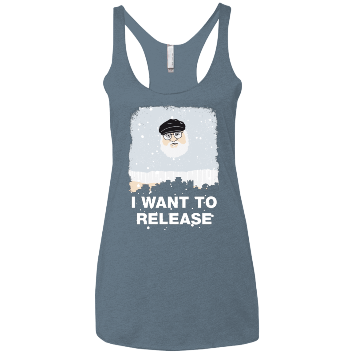 T-Shirts Indigo / X-Small I Want to Release Women's Triblend Racerback Tank