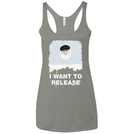 T-Shirts Venetian Grey / X-Small I Want to Release Women's Triblend Racerback Tank