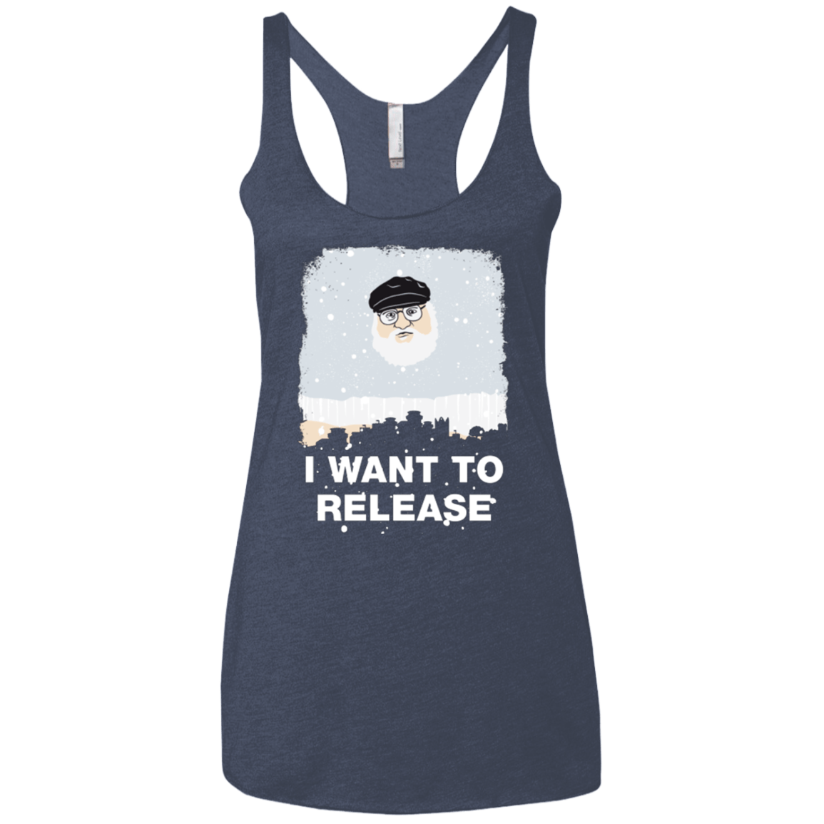 T-Shirts Vintage Navy / X-Small I Want to Release Women's Triblend Racerback Tank