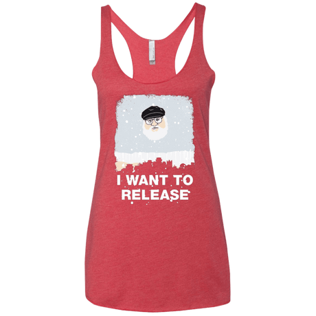 T-Shirts Vintage Red / X-Small I Want to Release Women's Triblend Racerback Tank