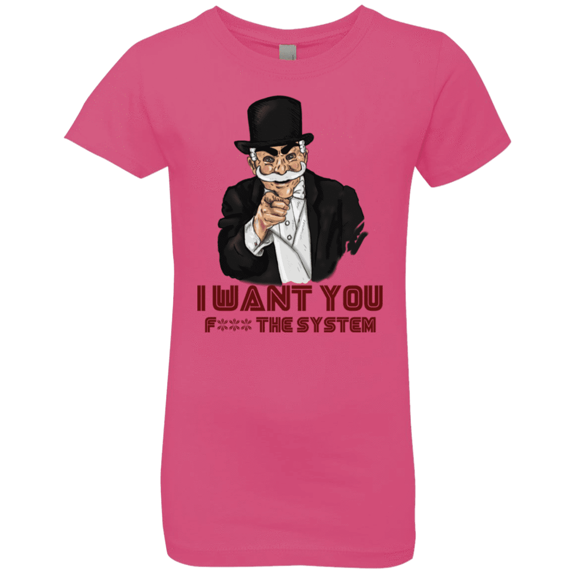 T-Shirts Hot Pink / YXS i want you f3ck the system Girls Premium T-Shirt