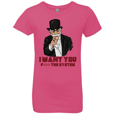 T-Shirts Hot Pink / YXS i want you f3ck the system Girls Premium T-Shirt