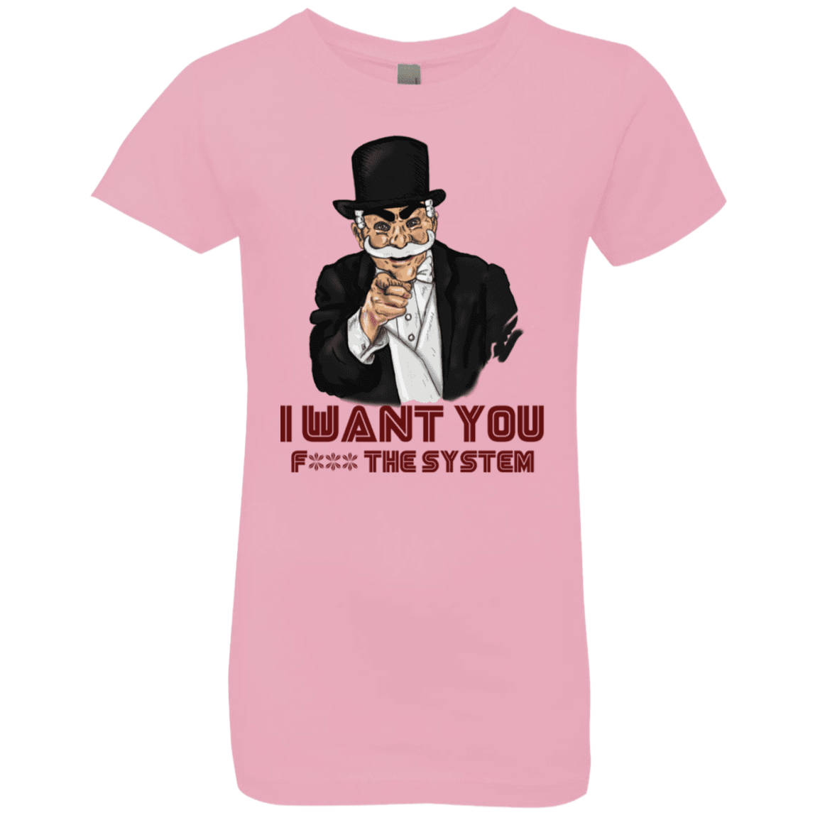 T-Shirts Light Pink / YXS i want you f3ck the system Girls Premium T-Shirt