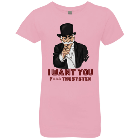 T-Shirts Light Pink / YXS i want you f3ck the system Girls Premium T-Shirt