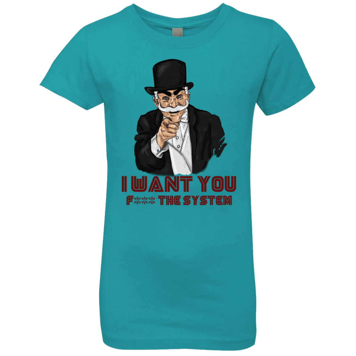 T-Shirts Tahiti Blue / YXS i want you f3ck the system Girls Premium T-Shirt