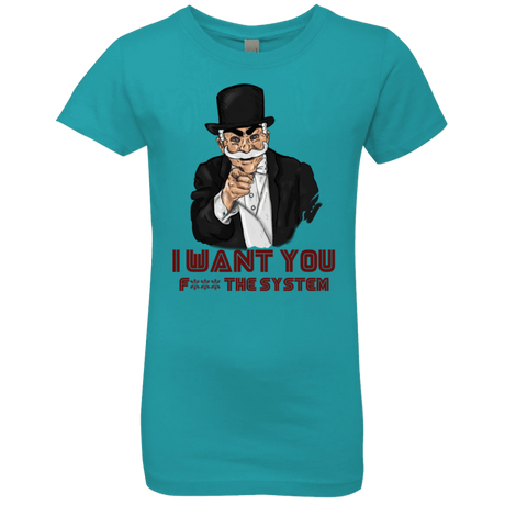 T-Shirts Tahiti Blue / YXS i want you f3ck the system Girls Premium T-Shirt