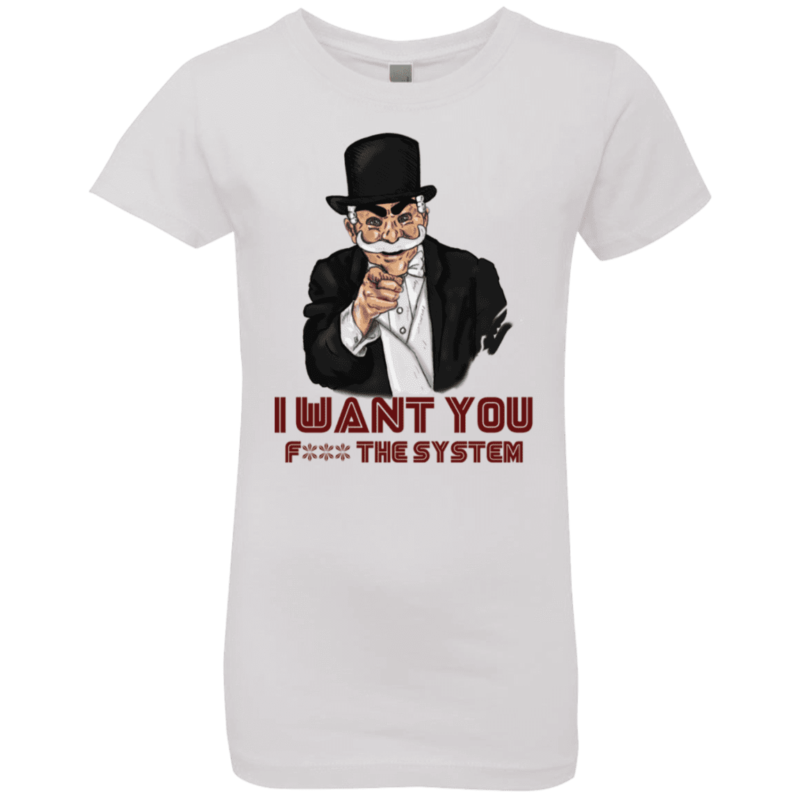 T-Shirts White / YXS i want you f3ck the system Girls Premium T-Shirt