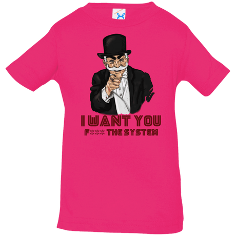T-Shirts Hot Pink / 6 Months i want you f3ck the system Infant Premium T-Shirt