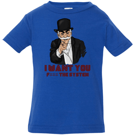T-Shirts Royal / 6 Months i want you f3ck the system Infant Premium T-Shirt