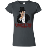 T-Shirts Charcoal / S i want you f3ck the system Junior Slimmer-Fit T-Shirt