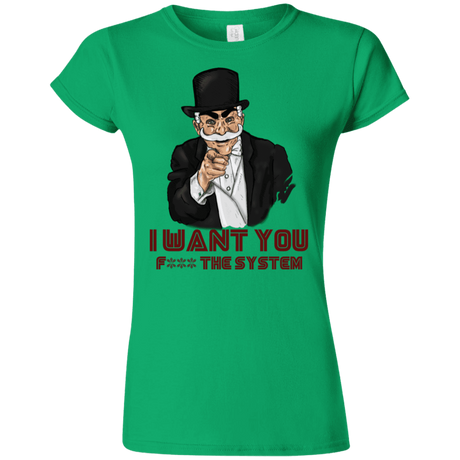 T-Shirts Irish Green / S i want you f3ck the system Junior Slimmer-Fit T-Shirt