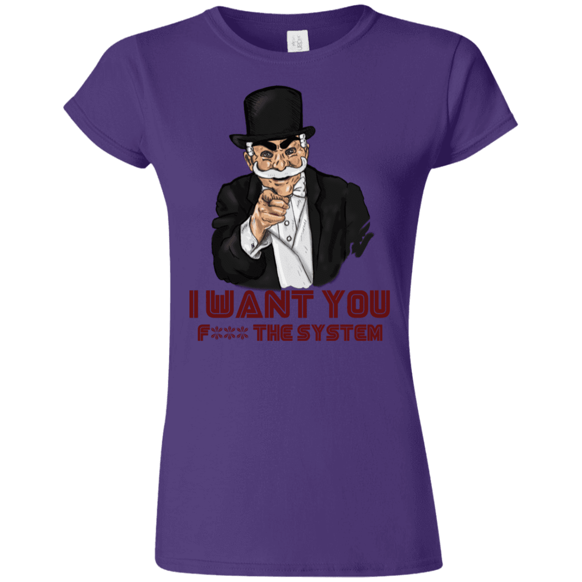 T-Shirts Purple / S i want you f3ck the system Junior Slimmer-Fit T-Shirt