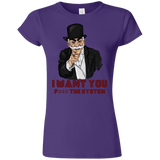 T-Shirts Purple / S i want you f3ck the system Junior Slimmer-Fit T-Shirt