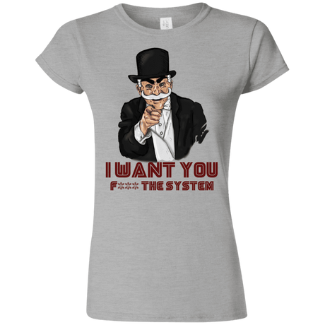 T-Shirts Sport Grey / S i want you f3ck the system Junior Slimmer-Fit T-Shirt