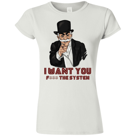 T-Shirts White / S i want you f3ck the system Junior Slimmer-Fit T-Shirt