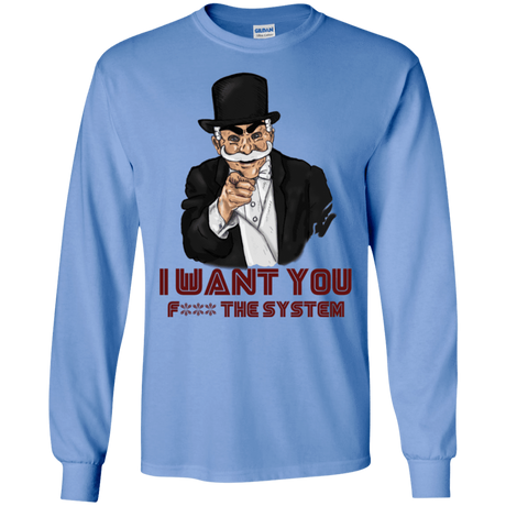 T-Shirts Carolina Blue / S i want you f3ck the system Men's Long Sleeve T-Shirt