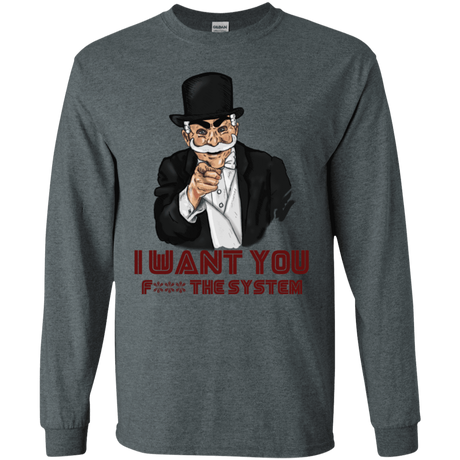 T-Shirts Dark Heather / S i want you f3ck the system Men's Long Sleeve T-Shirt