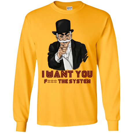 T-Shirts Gold / S i want you f3ck the system Men's Long Sleeve T-Shirt