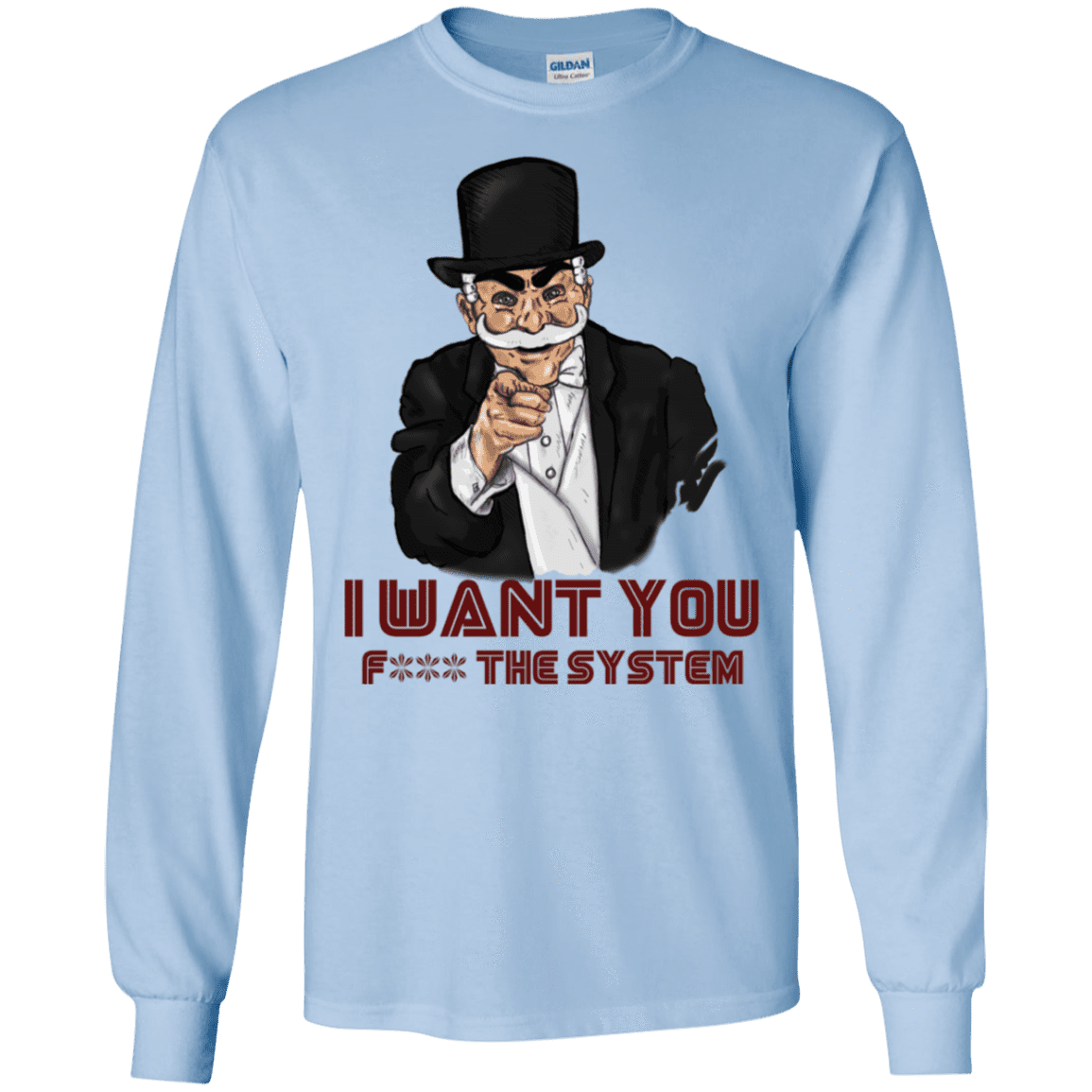 T-Shirts Light Blue / S i want you f3ck the system Men's Long Sleeve T-Shirt