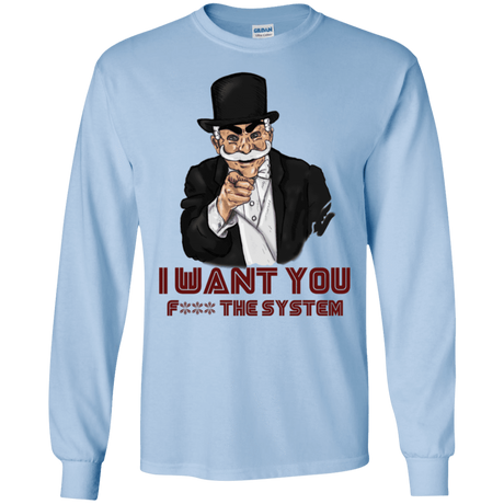 T-Shirts Light Blue / S i want you f3ck the system Men's Long Sleeve T-Shirt