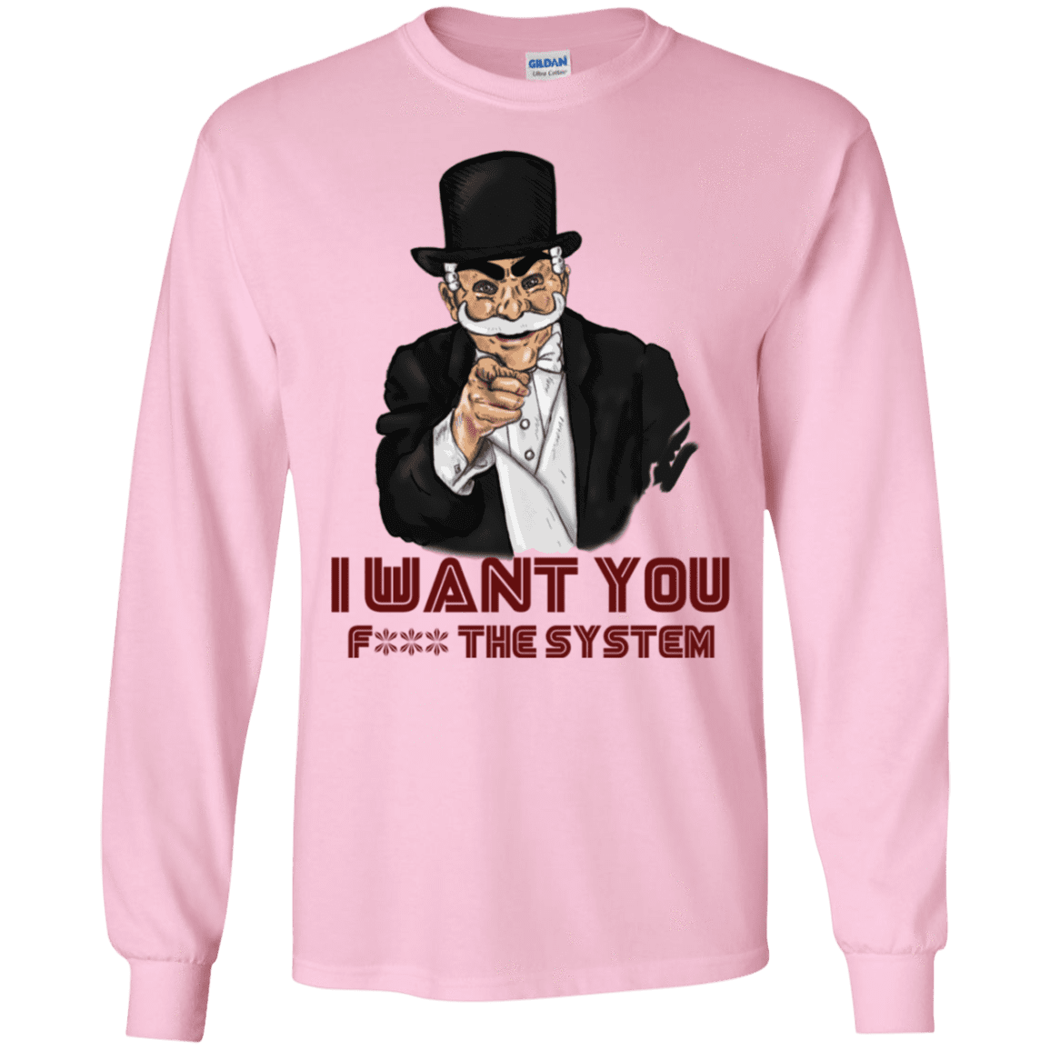 T-Shirts Light Pink / S i want you f3ck the system Men's Long Sleeve T-Shirt