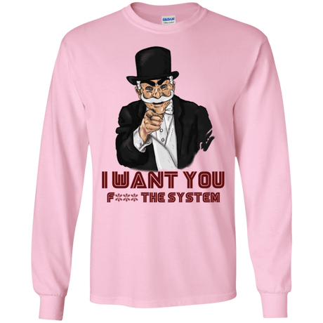 T-Shirts Light Pink / S i want you f3ck the system Men's Long Sleeve T-Shirt