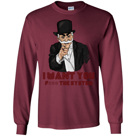 T-Shirts Maroon / S i want you f3ck the system Men's Long Sleeve T-Shirt