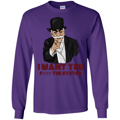 T-Shirts Purple / S i want you f3ck the system Men's Long Sleeve T-Shirt