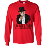 T-Shirts Red / S i want you f3ck the system Men's Long Sleeve T-Shirt