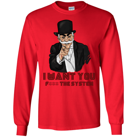 T-Shirts Red / S i want you f3ck the system Men's Long Sleeve T-Shirt