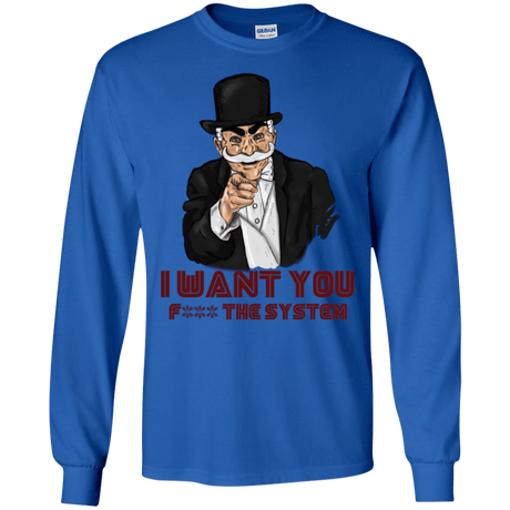 T-Shirts Royal / S i want you f3ck the system Men's Long Sleeve T-Shirt