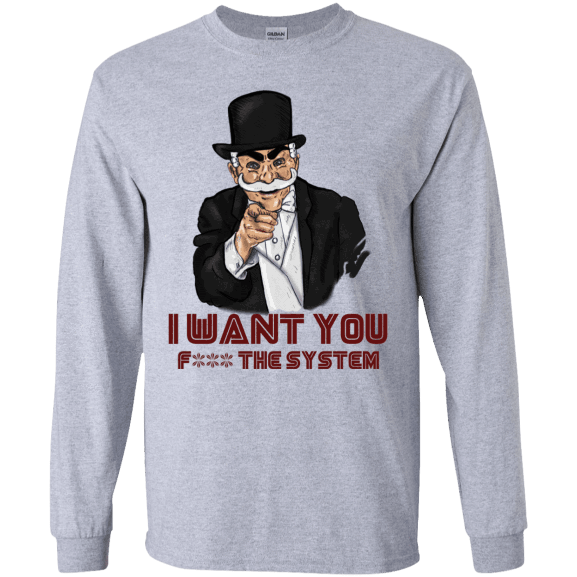 T-Shirts Sport Grey / S i want you f3ck the system Men's Long Sleeve T-Shirt