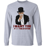 T-Shirts Sport Grey / S i want you f3ck the system Men's Long Sleeve T-Shirt