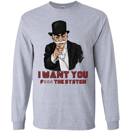 T-Shirts Sport Grey / S i want you f3ck the system Men's Long Sleeve T-Shirt