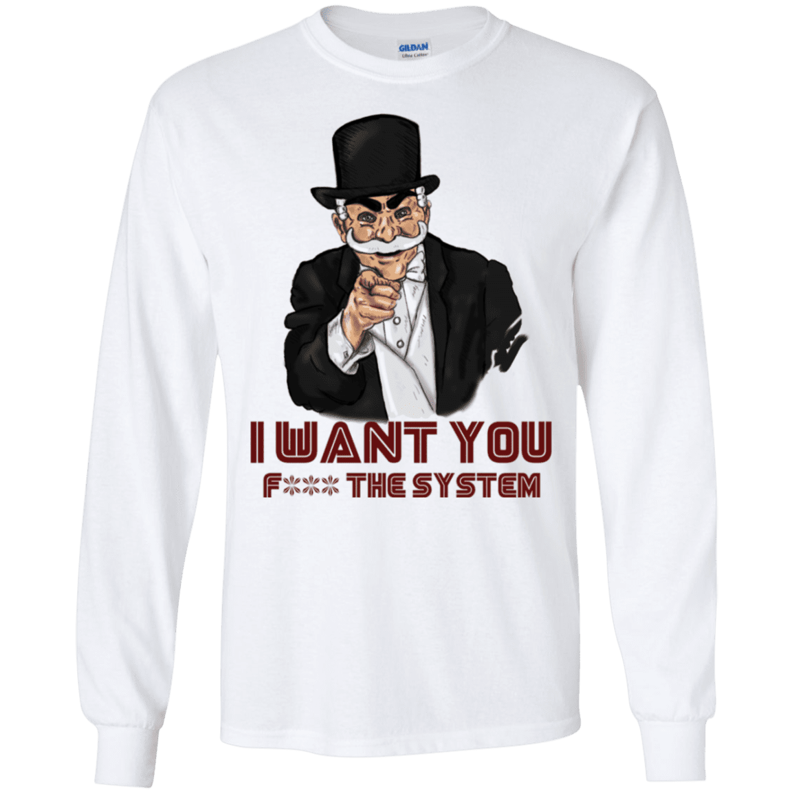 T-Shirts White / S i want you f3ck the system Men's Long Sleeve T-Shirt