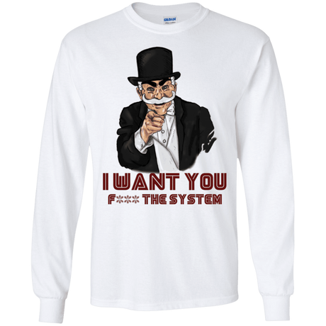 T-Shirts White / S i want you f3ck the system Men's Long Sleeve T-Shirt