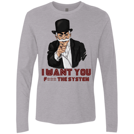T-Shirts Heather Grey / S i want you f3ck the system Men's Premium Long Sleeve