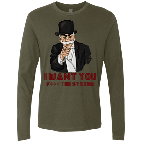 T-Shirts Military Green / S i want you f3ck the system Men's Premium Long Sleeve