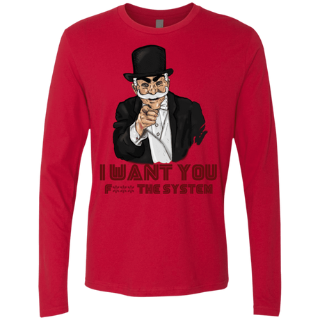 T-Shirts Red / S i want you f3ck the system Men's Premium Long Sleeve