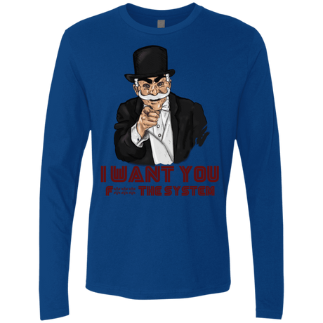 T-Shirts Royal / S i want you f3ck the system Men's Premium Long Sleeve