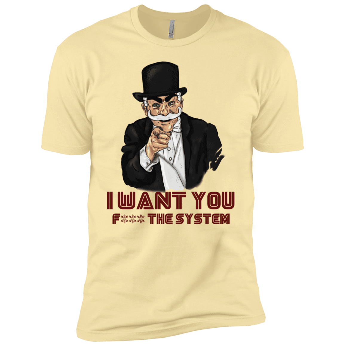 T-Shirts Banana Cream / X-Small i want you f3ck the system Men's Premium T-Shirt